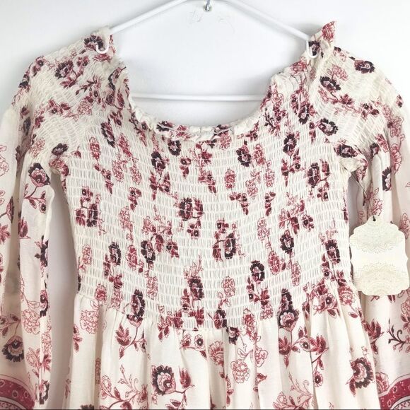NEW Altar’d State Cream/ Red Floral Off Shoulder Dress - Picture 3 of 16